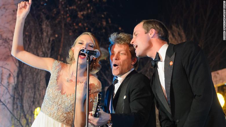 Taylor Swift, Jon Bon Jovi and Prince William, Duke of Cambridge