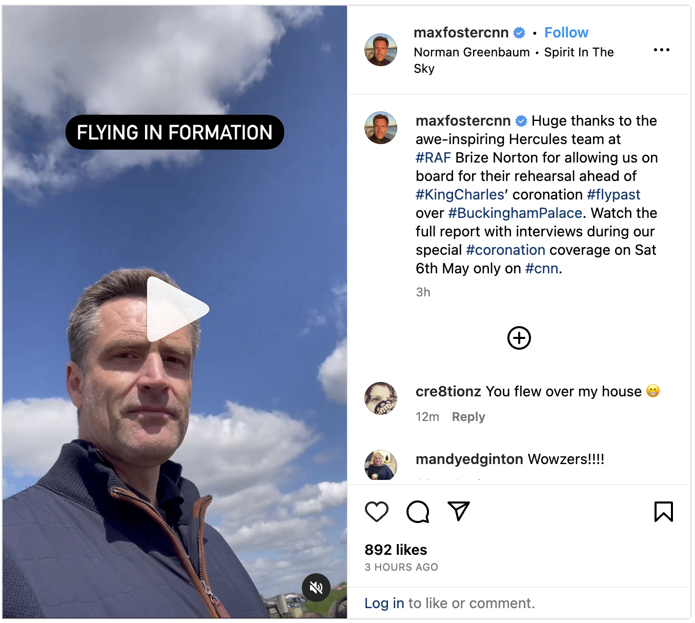 Watch Max join a rehearsal for the coronation flypast on Instagram.
