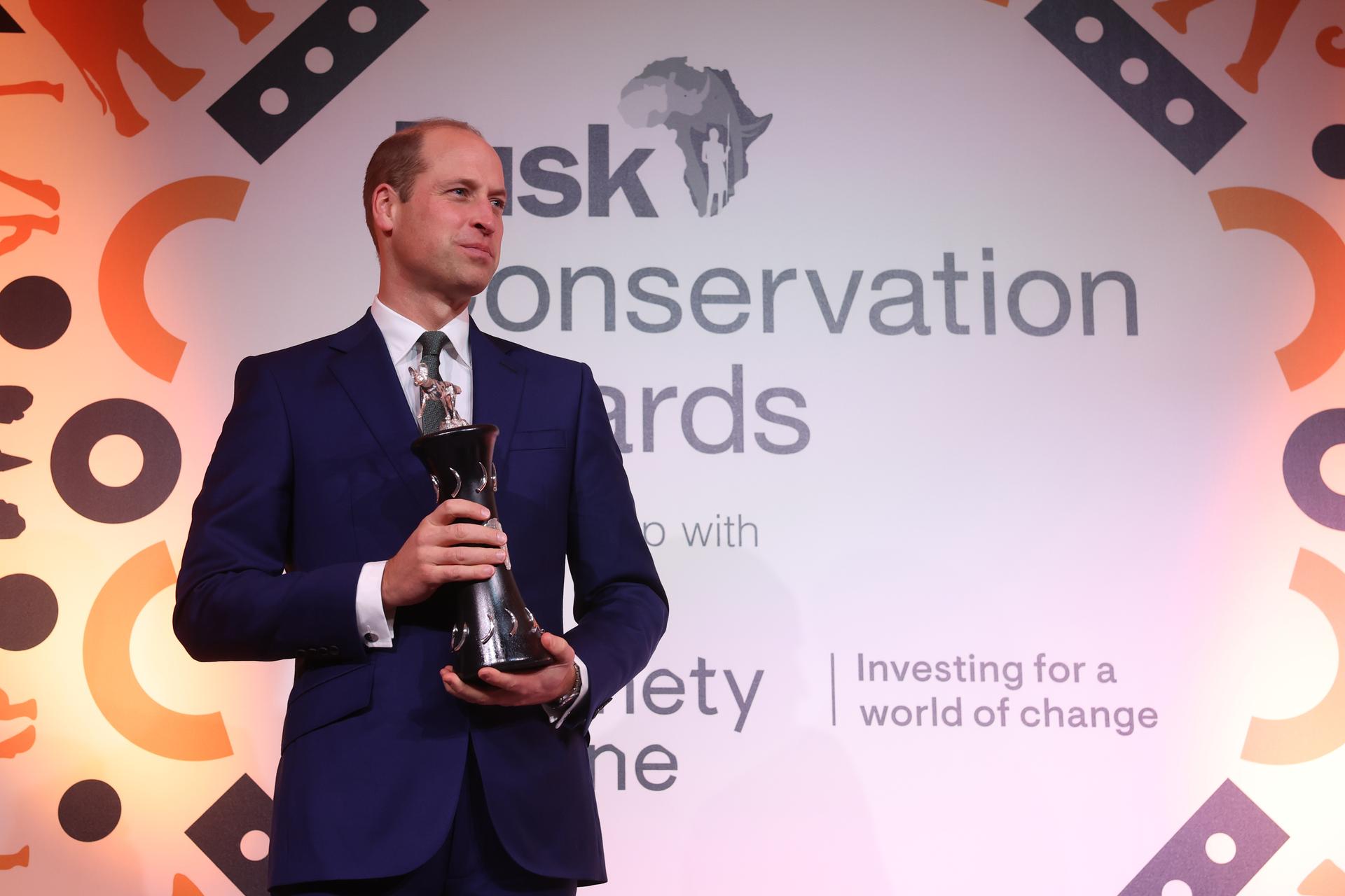 The Prince of Wales onstage during the 2023 Tusk Conservation Awards at The Savoy Hotel on November 27, 2023 in London, England. 