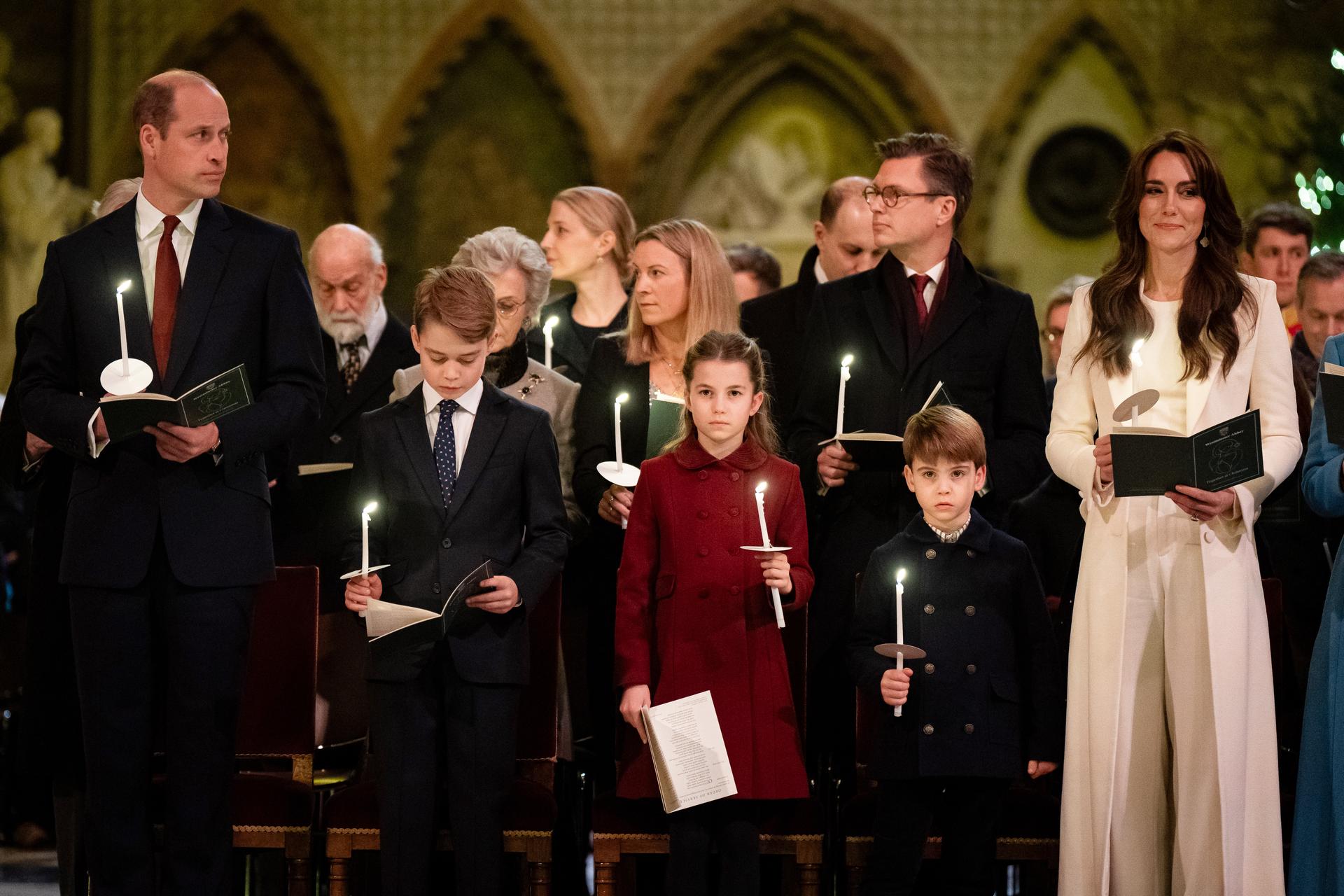 The Wales family during the Royal Carols: Together At Christmas service.