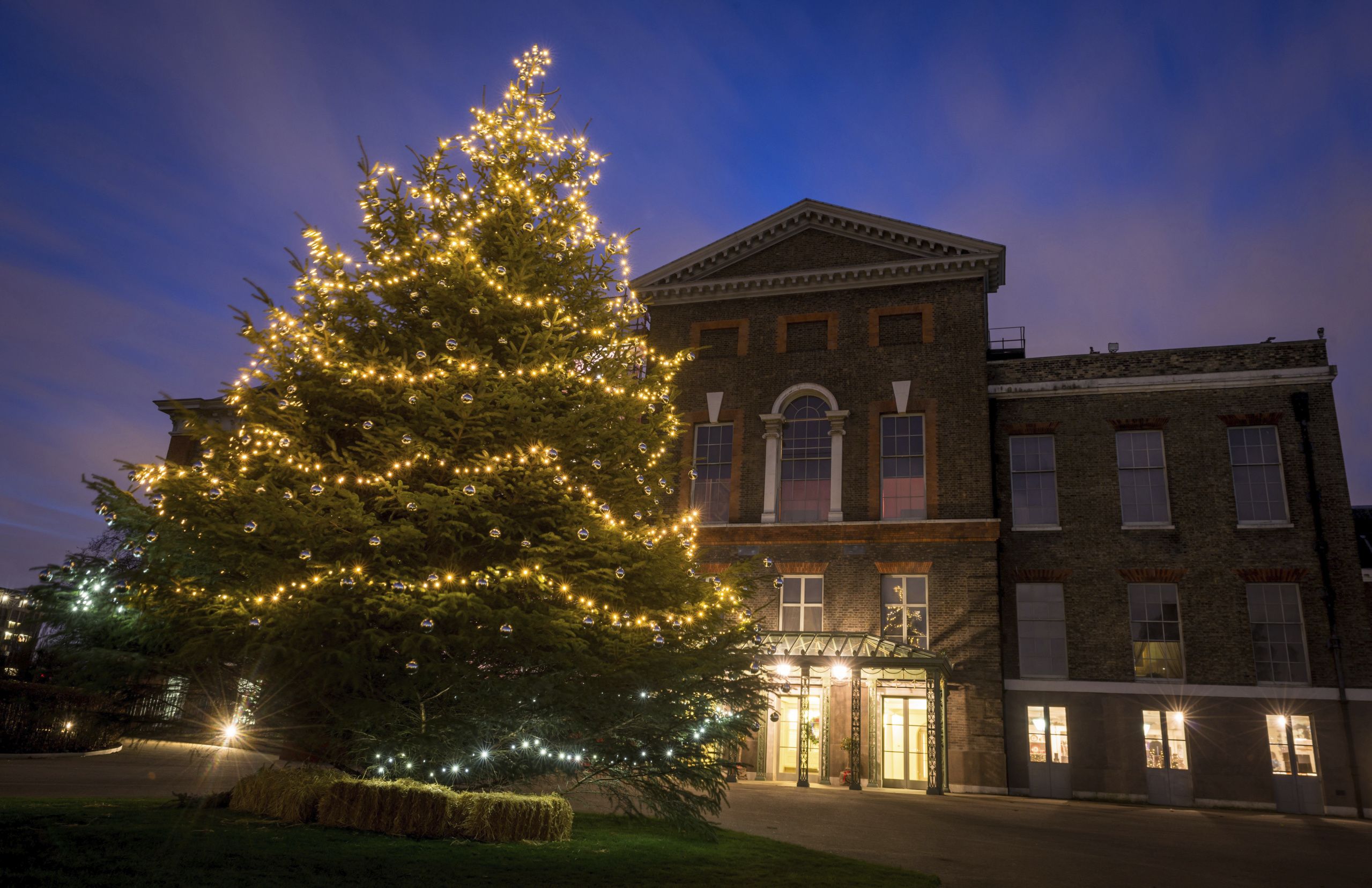 A Christmas tree outside the East Front of Kensington Palace