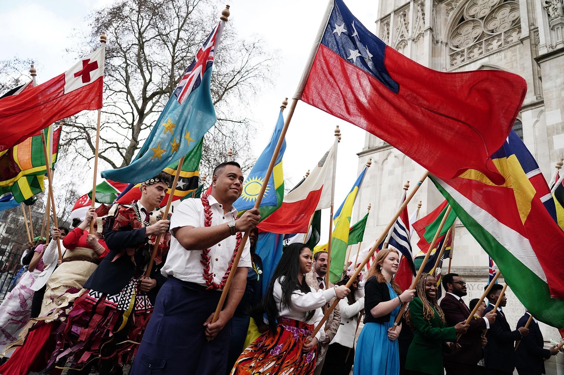 Flags waving on Commonwealth Day