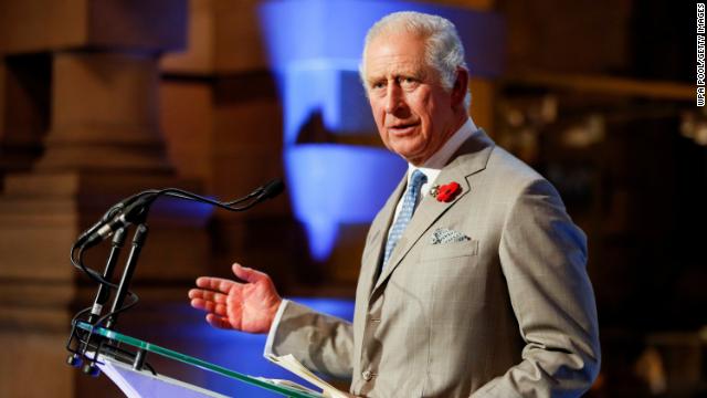 Then-Prince Charles speaks at an event on the sidelines of COP26 last November in Glasgow, Scotland.