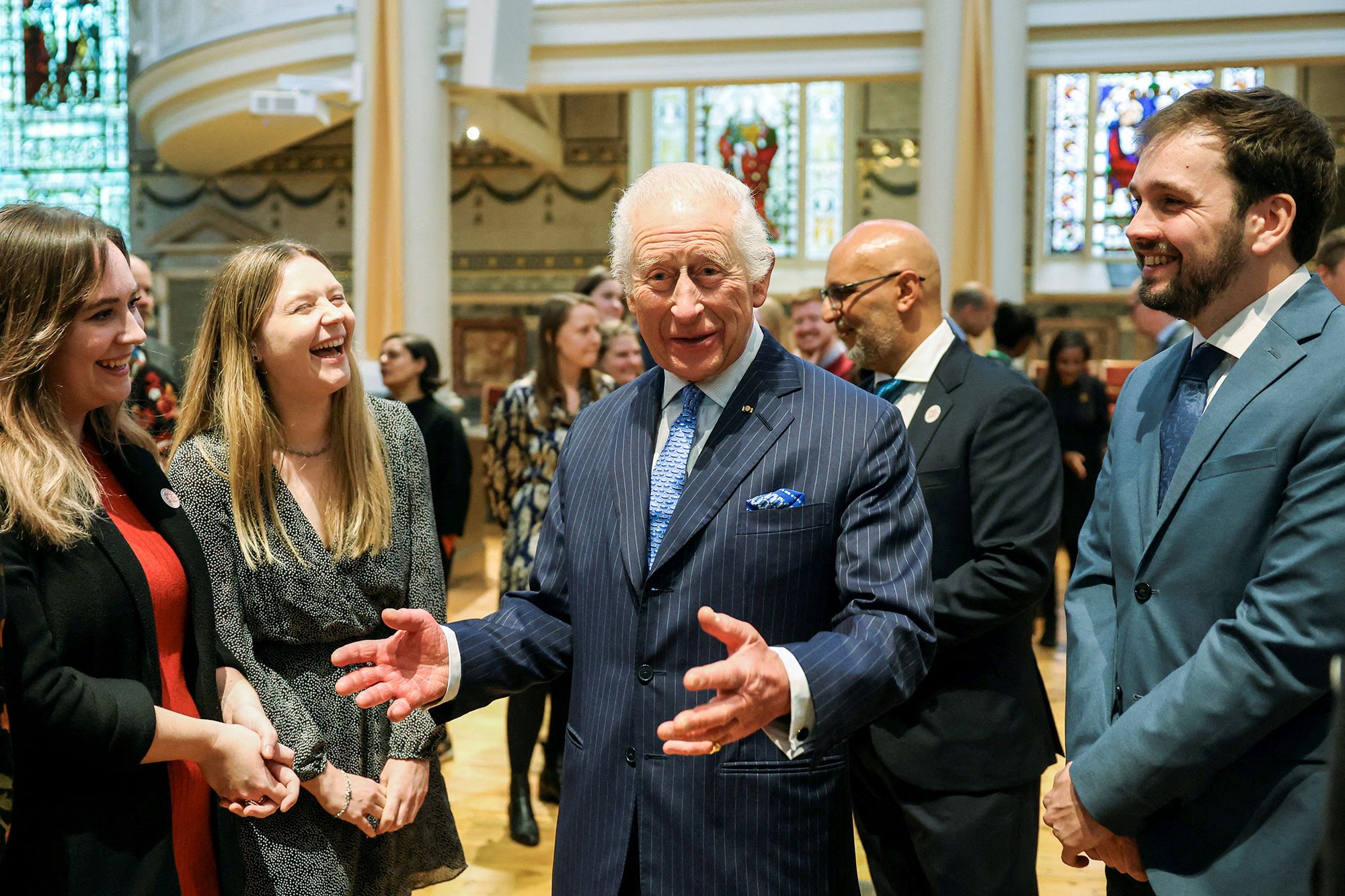 Britain's King Charles meets charity workers in London on 4th December 2024.