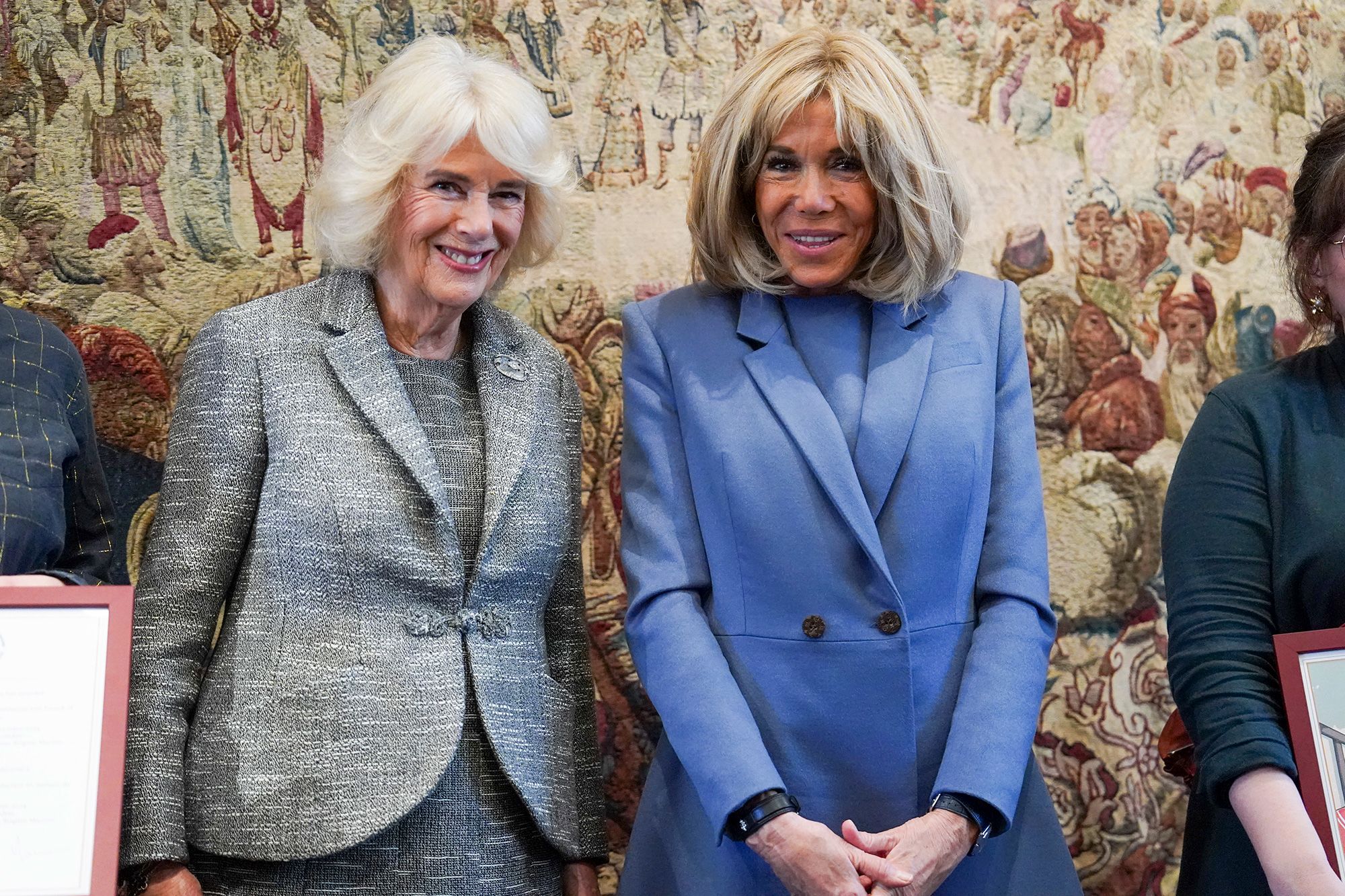  Queen Camilla is joined by Brigitte Macron, the wife of French President Emmanuel Macron), at the Entente Littéraire Prize Ceremony on 4th December 2024.