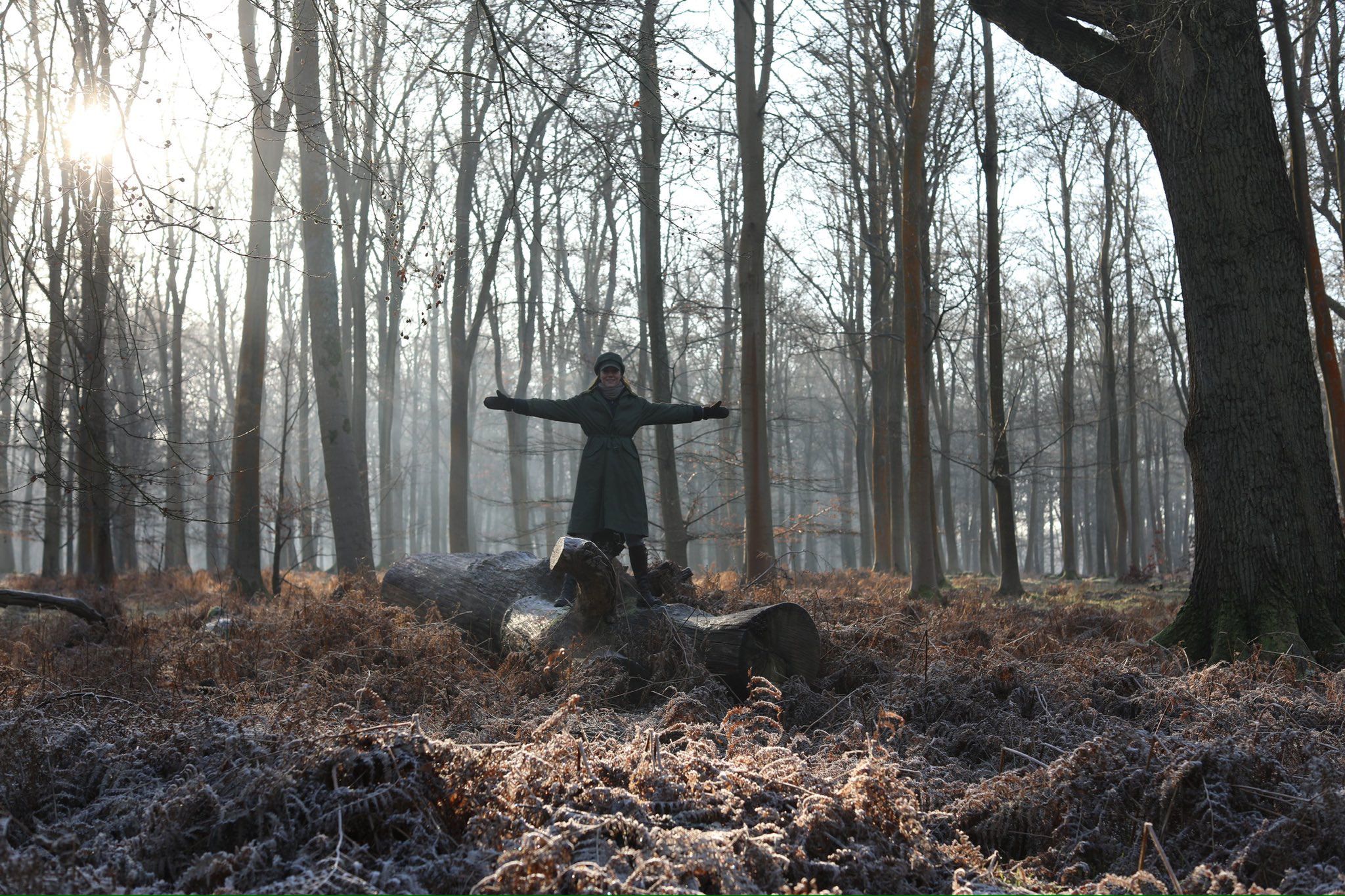 Photo of Princess Catherine standing among trees in a forest