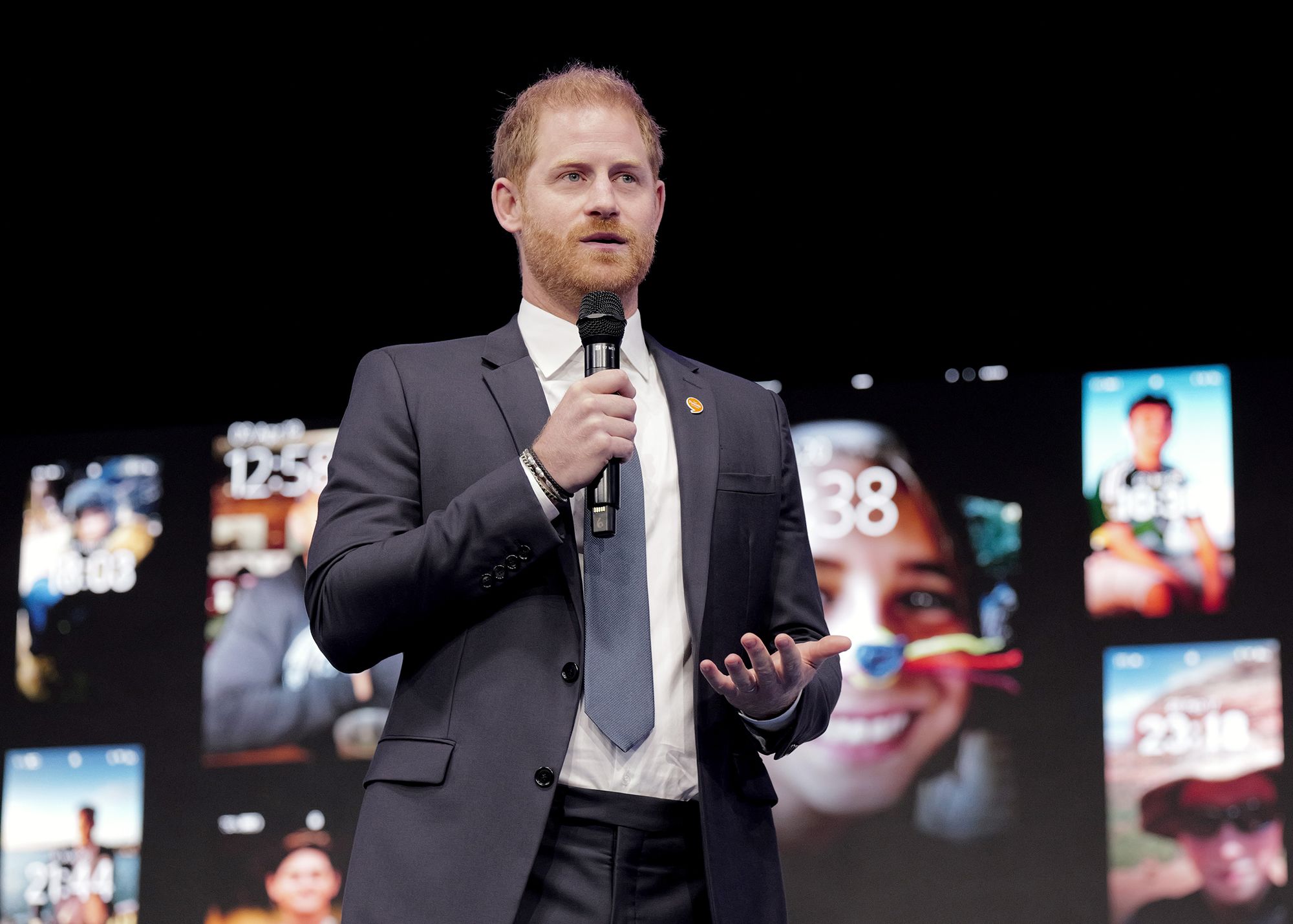 Prince Harry speaks onstage during the Clinton Global Initiative