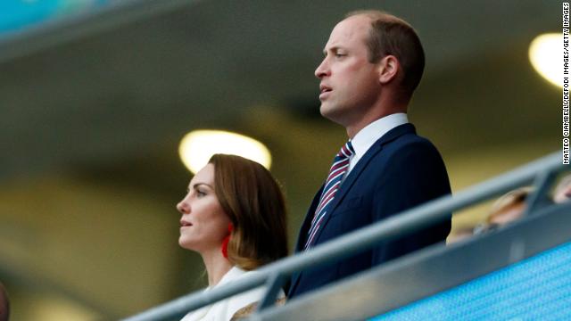 Prince William and Catherine, Duchess of Cambridge, at Wembley on Sunday