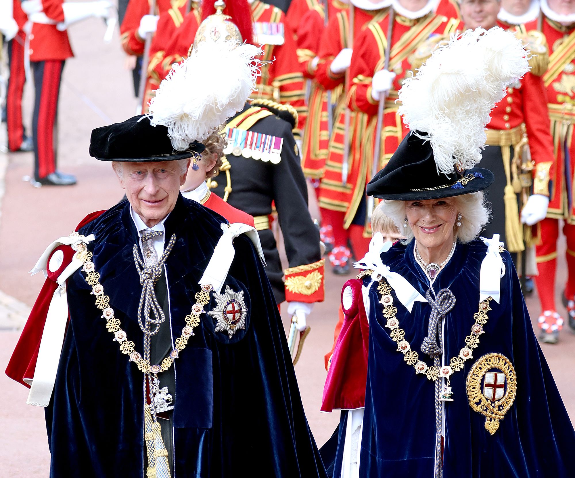 King Charles and Queen Camilla attend the Order Of The Garter Service