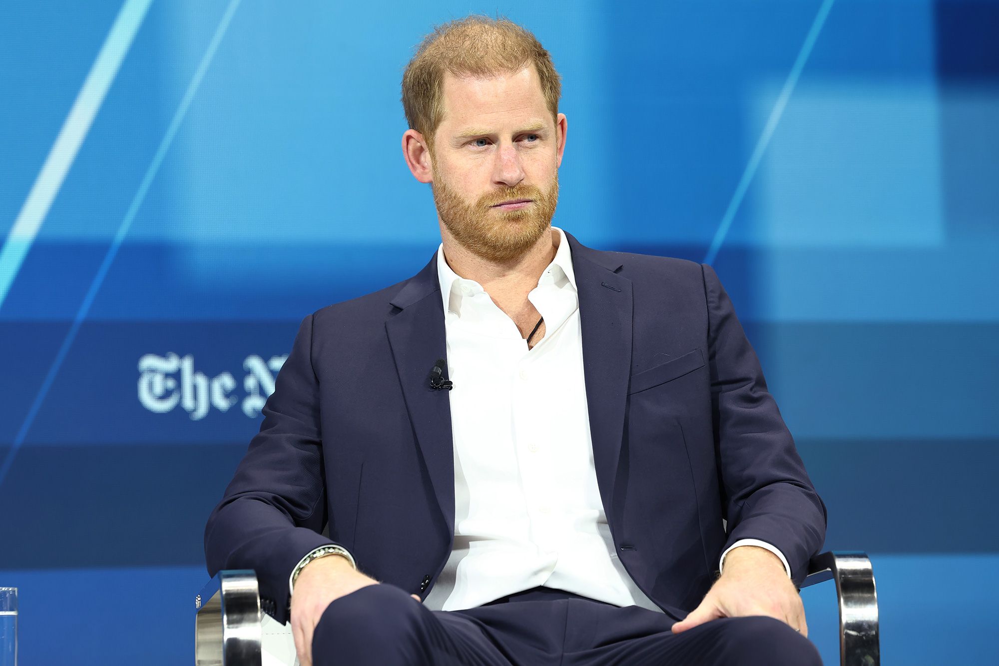 Photo of Prince Harry looking out into the crowd during the New York Times' annual DealBook summit