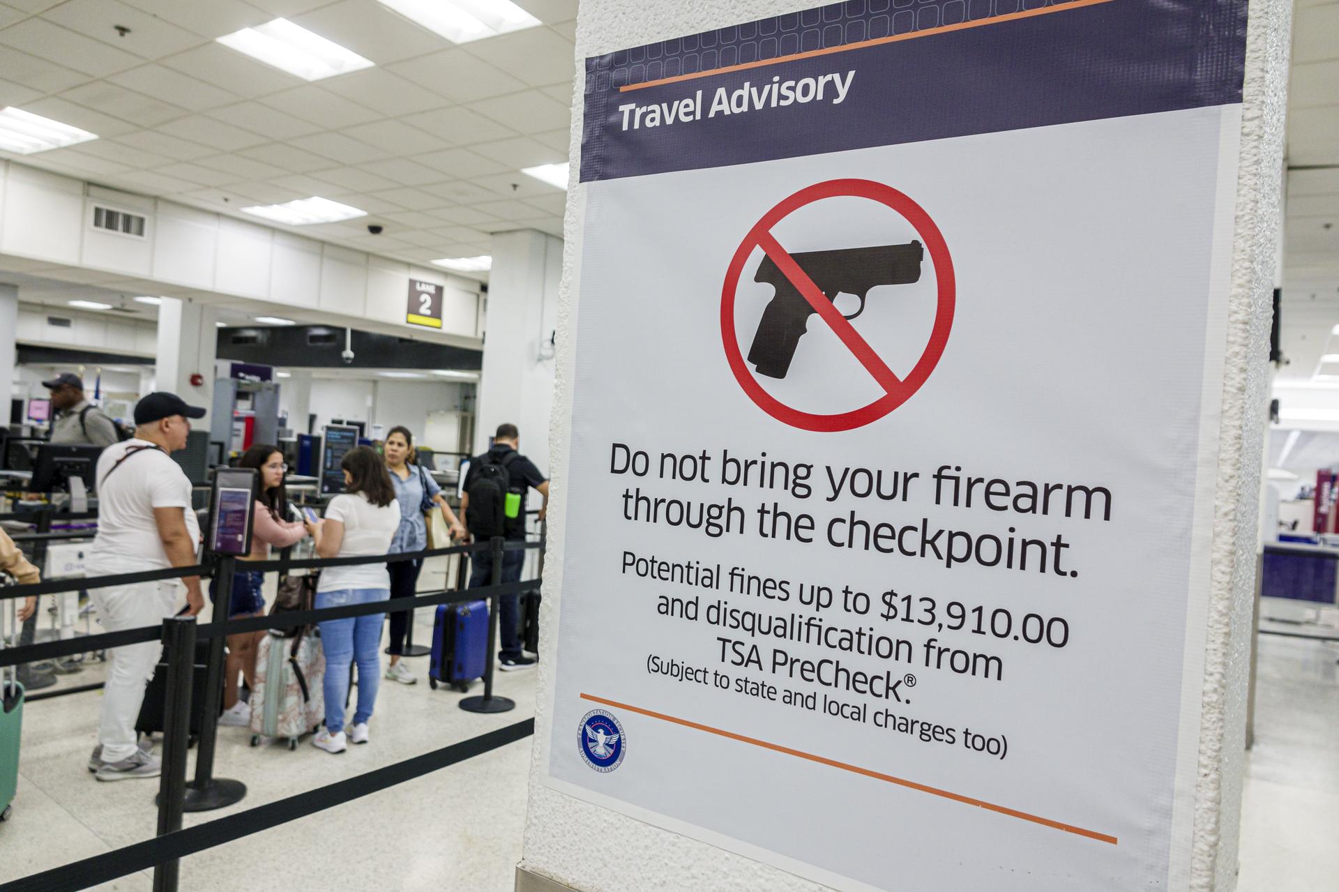 TSA sign in Miami International Airport