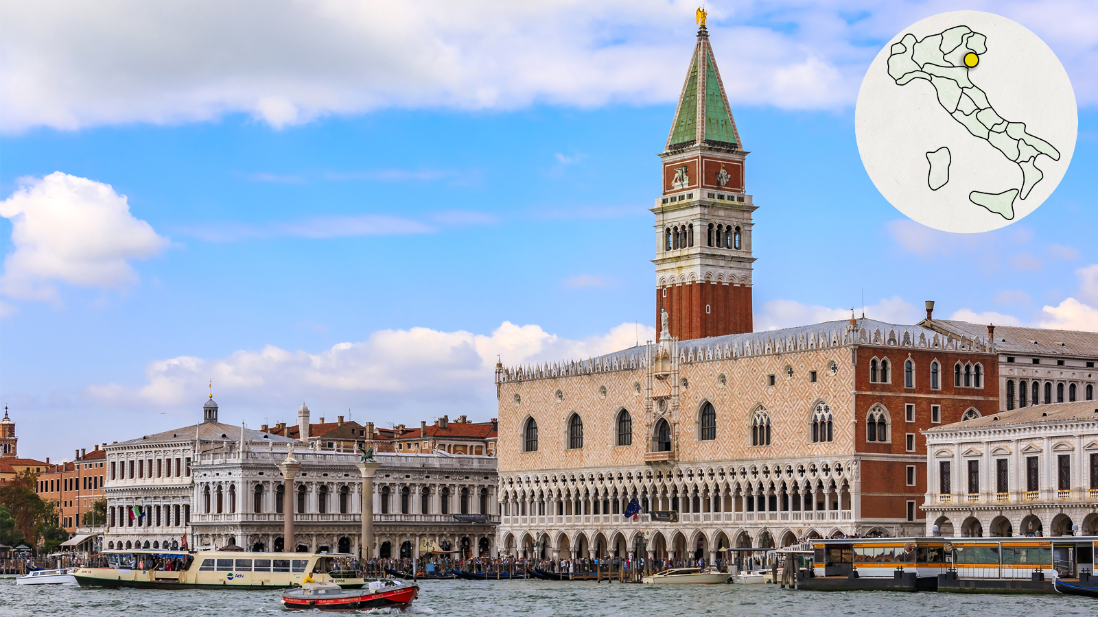 Doge's Palace, St. Mark's Campanile and the Grand Canal, Venice