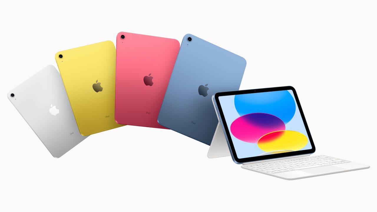 A lineup of the new iPads in varying colors