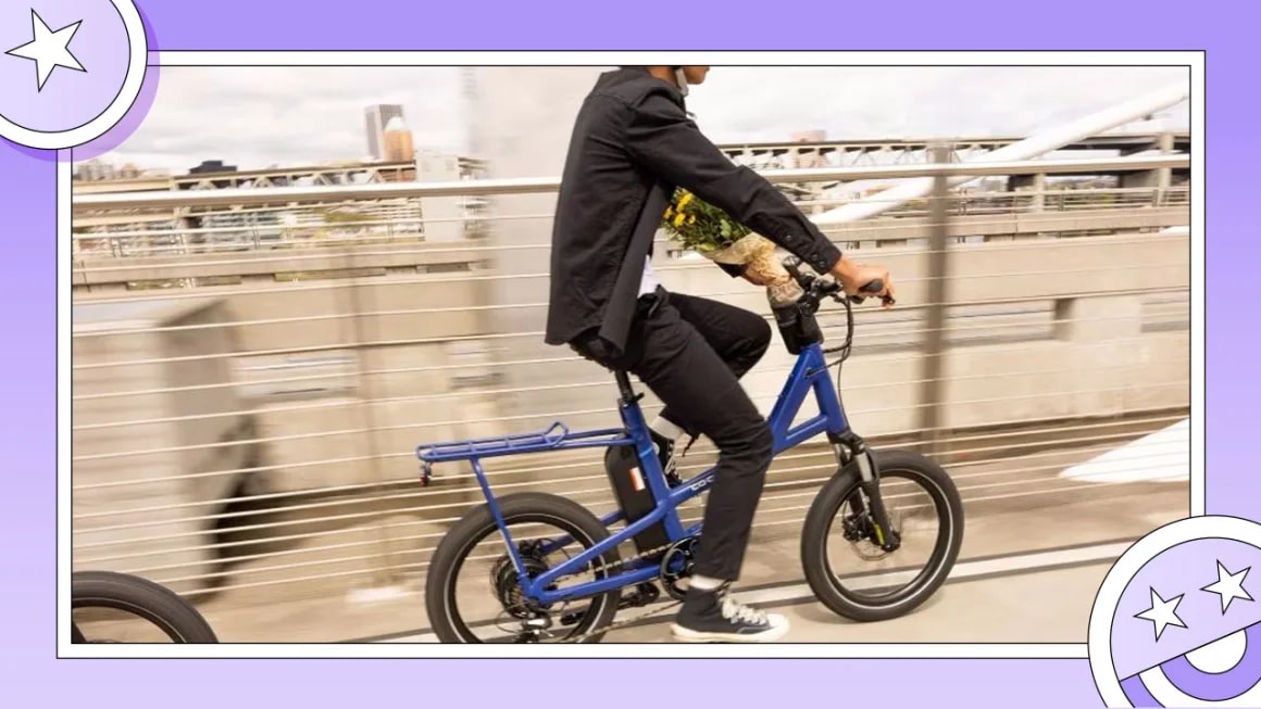 person riding an e-bike