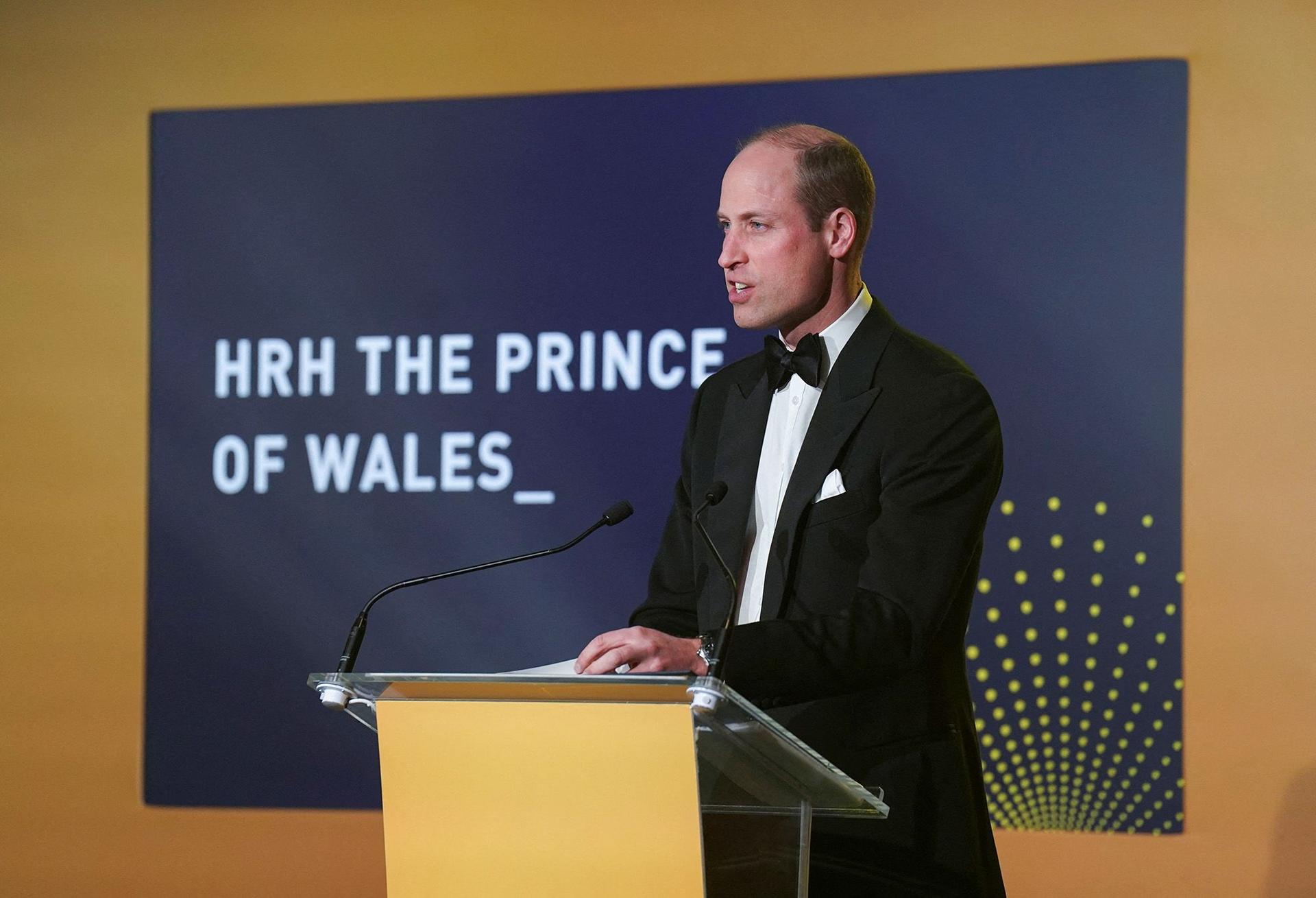 The Prince of Wales delivers a speech during the Diana Legacy Awards at the Science Museum in London on Thursday.