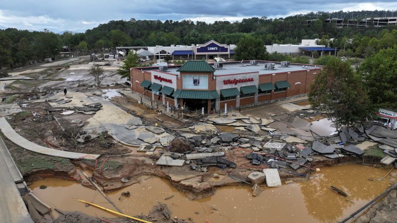 Hurricane damage in Asheville