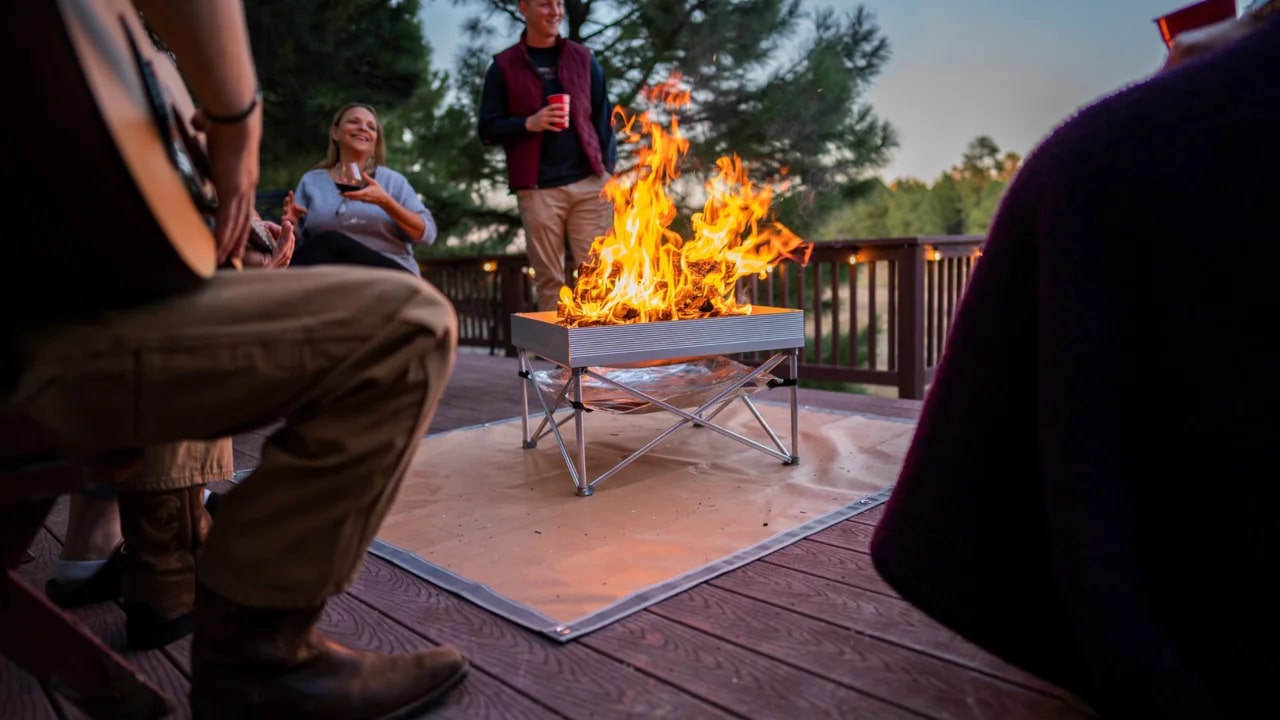 People around a fire pit