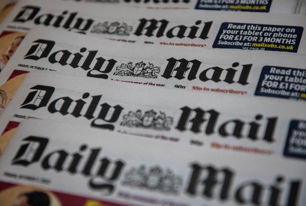 Print editions of the Daily Mail newspaper are laid out in this arranged photograph on October 7, 2022 in London, England.