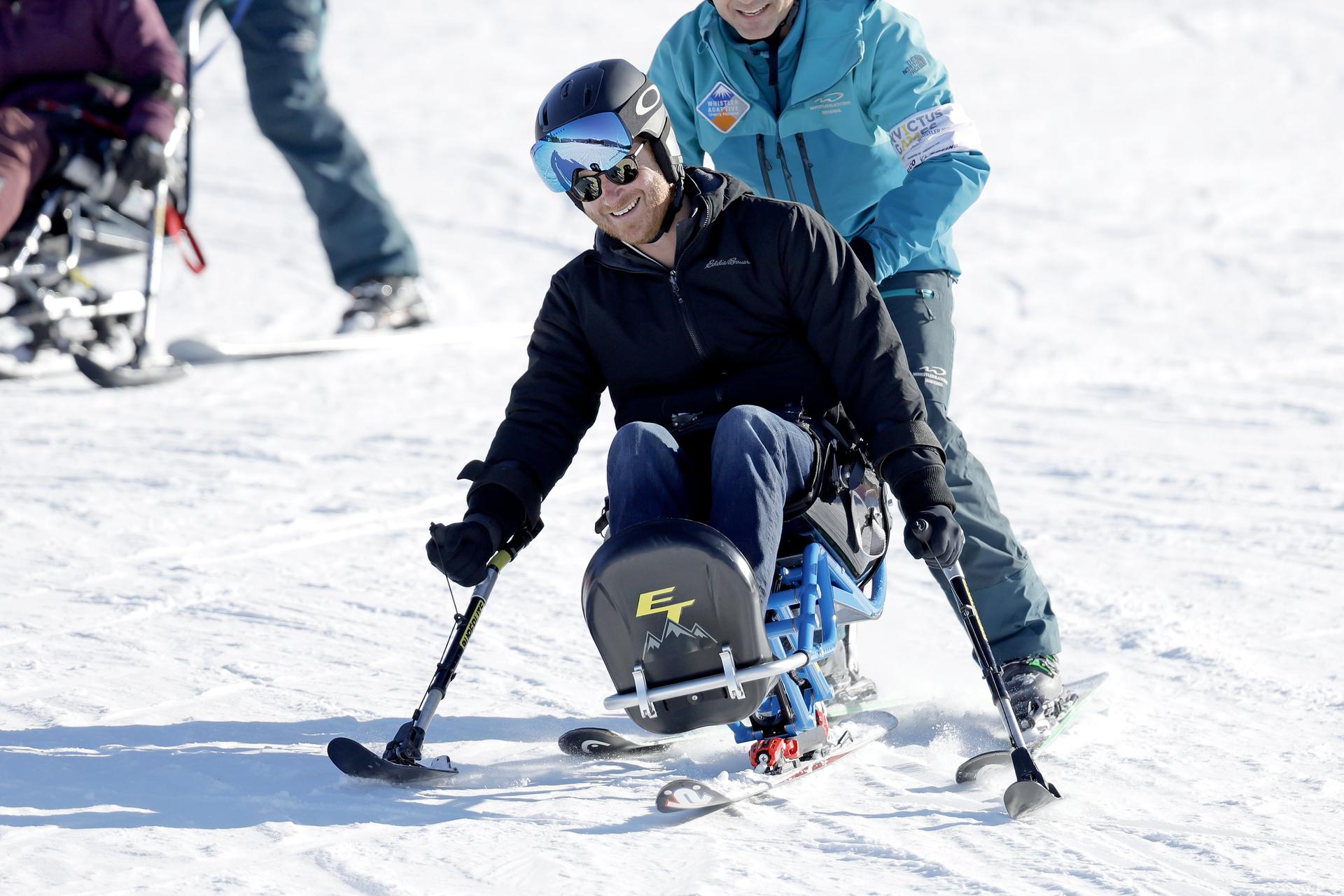 Prince Harry, Duke of Sussex attends Invictus Games Vancouver Whistlers 2025's One Year To Go Winter Training Camp on February 14, 2024 in Whistler, British Columbia.