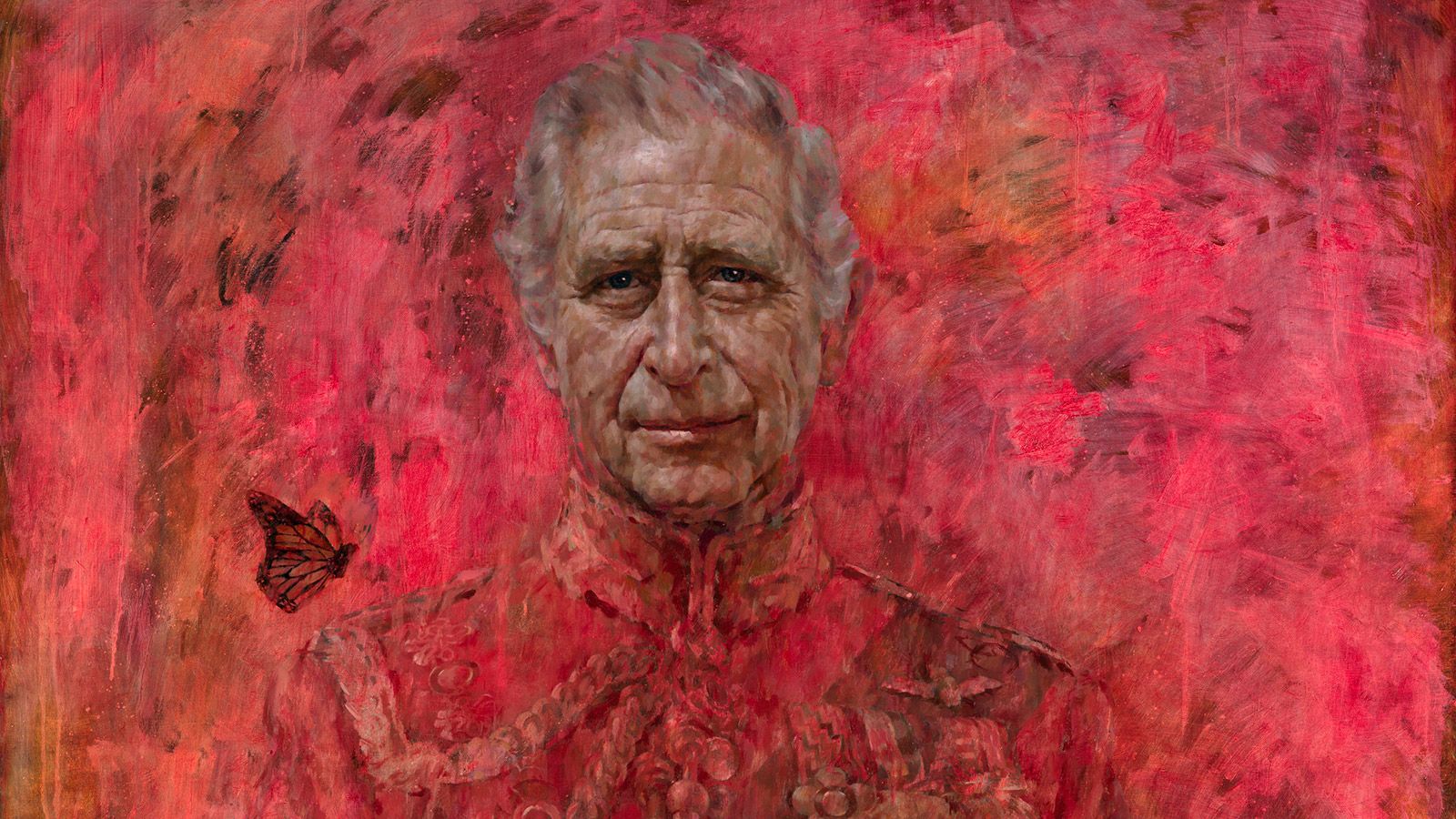 Artist Jonathan Yeo's oil on canvas portrait of Britain's King Charles III.