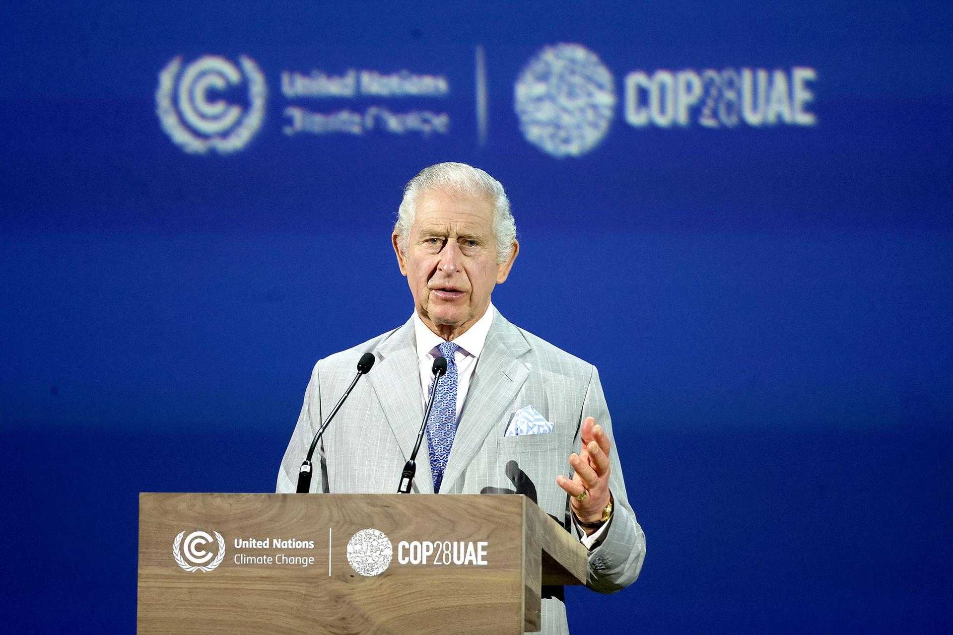 King Charles addresses COP28 in Dubai, United Arab Emirates. 