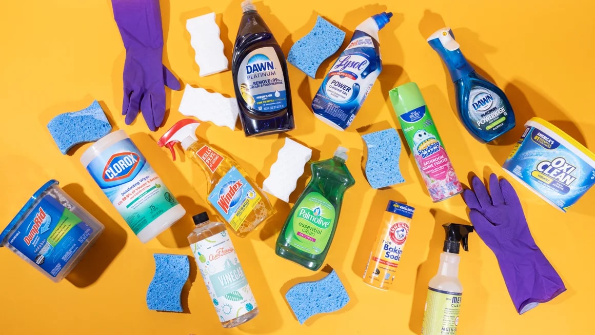 Variety of cleaning products