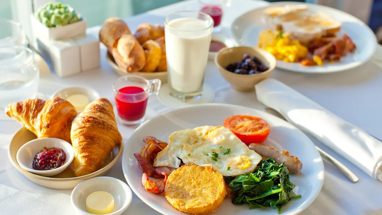 Plate of breakfast food