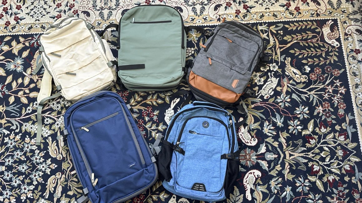 Variety of travel backpacks