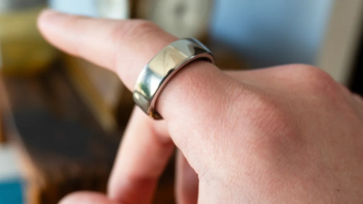 Oura Ring on an index finger