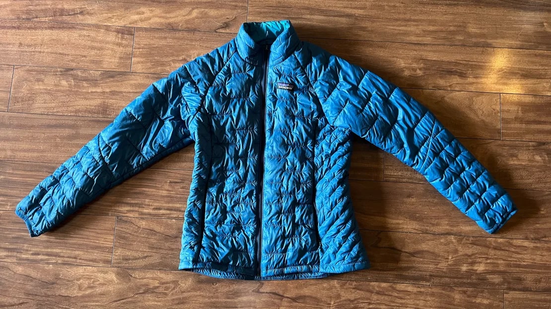 Blue Patagonia Micro Puff jacket