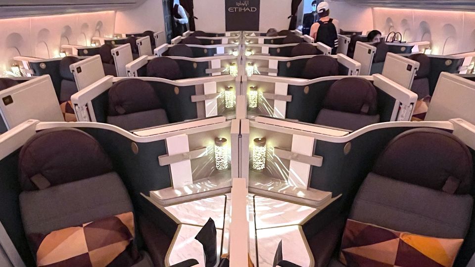 Business class seats on a plane