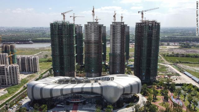 Construction at Evergrande Cultural Tourism City, a mixed-used residential-retail-entertainment development in China's eastern Jiangsu province has been halted.