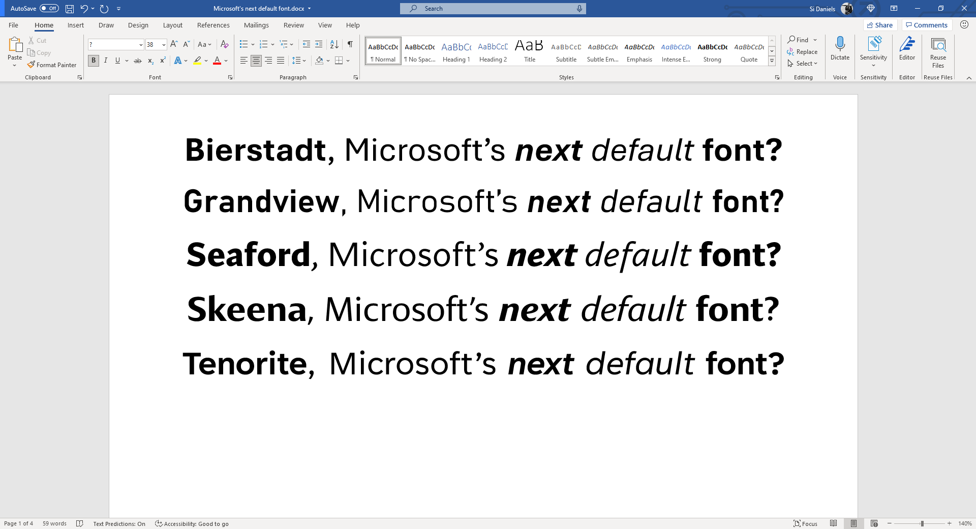 Microsoft is retiring its default font, and it wants your help choosing a new one