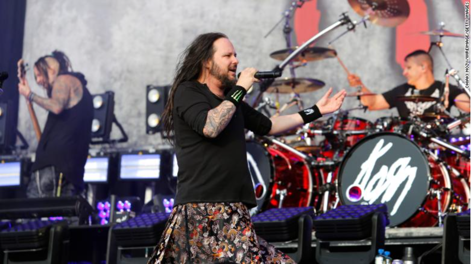 Reginald Arvizu, Jonathan Davis and Ray Luzier of Korn