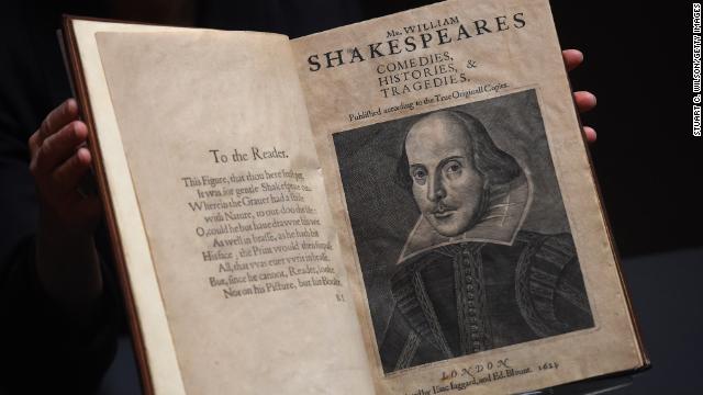 William Shakespeare's First Folio on display prior to its auction in New York on January 13, 2020 at Christie's in London, England. 