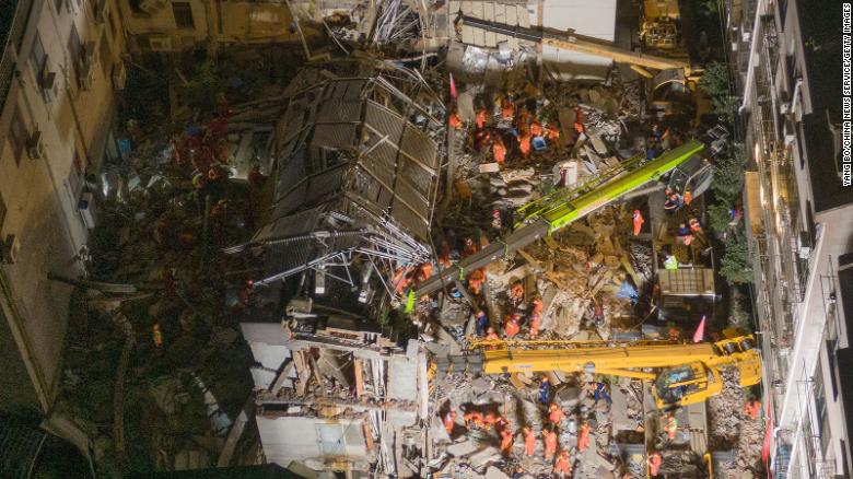 At least 17 people died and five others were injured after a hotel collapsed Monday in the city of Suzhou, eastern China. Rescue efforts came to an end on Wednesday morning, after nine people previously missing were found dead. State media said people linked to the hotel had been detained and the cause of the collapse was under investigation.