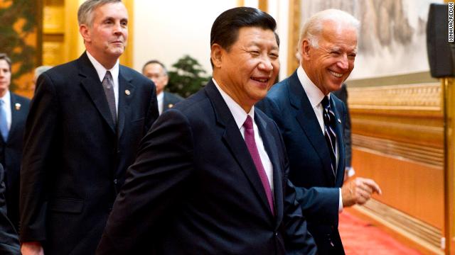 Xi Jinping and Joe Biden meet in Beijing in 2011.