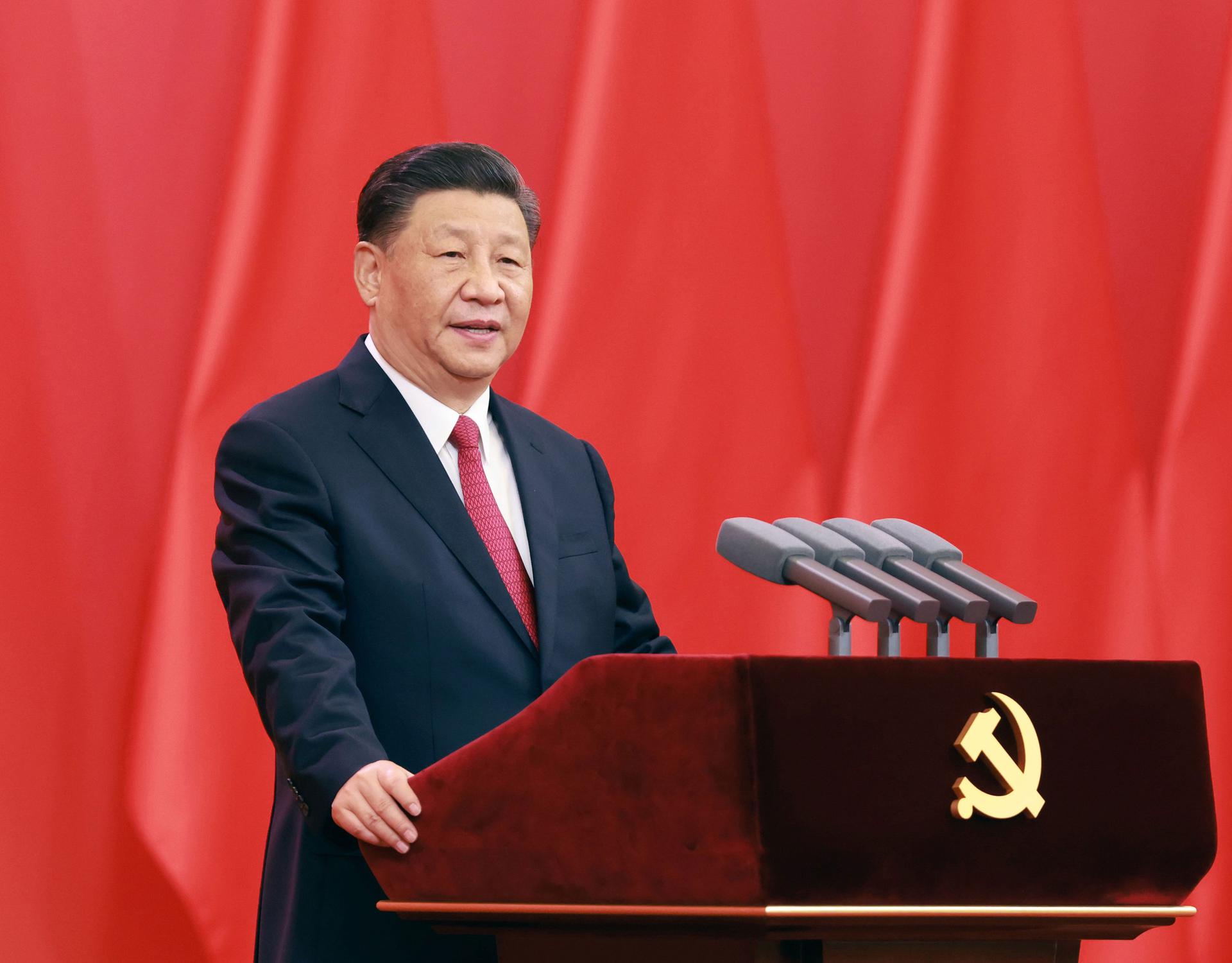 Chinese President Xi Jinping at a ceremony at the Great Hall of the People in Beijing on June 29.