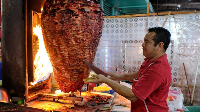 Large spit of meat
