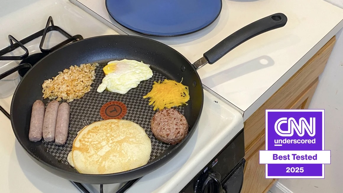 non stick pan with food on it