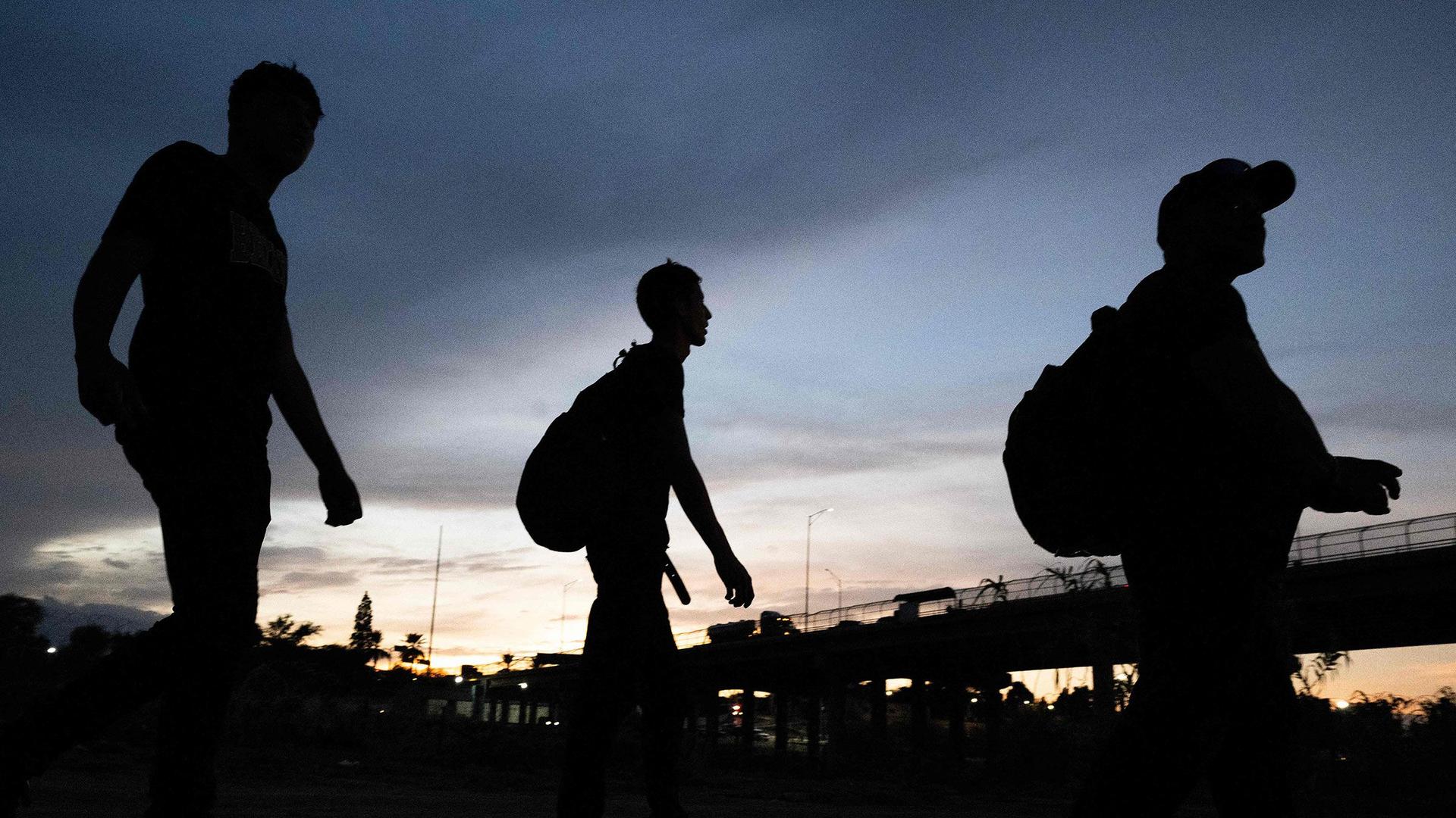 Venezuelans walking