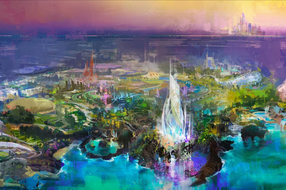 Drawing of Disney's new theme park