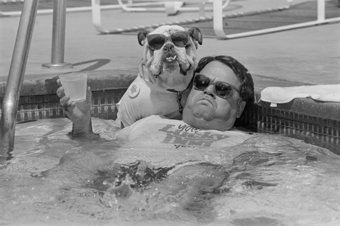 John Bisciglia with his English bulldog